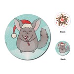 Christmas Chinchilla Playing Cards (Round)