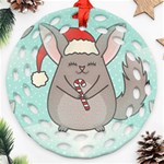 Christmas Chinchilla Ornament (Round Filigree)