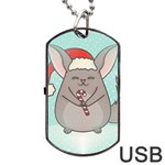 Christmas Chinchilla Dog Tag USB Flash (One Side)