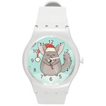 Christmas Chinchilla Round Plastic Sport Watch (M)