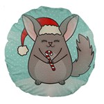 Christmas Chinchilla Large 18  Premium Round Cushion 