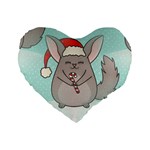 Christmas Chinchilla Standard 16  Premium Heart Shape Cushion 