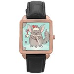 Christmas Chinchilla Rose Gold Leather Watch 