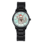 Christmas Chinchilla Stainless Steel Round Watch