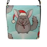 Christmas Chinchilla Flap Closure Messenger Bag (L)