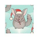 Christmas Chinchilla Small Satin Scarf (Square)