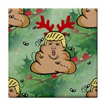 poop reindeer donald trump Tile Coaster