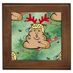 poop reindeer donald trump Framed Tile