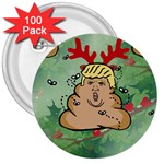 poop reindeer donald trump 3  Button (100 pack)