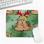 poop reindeer donald trump Large Mousepad