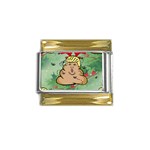 poop reindeer donald trump Gold Trim Italian Charm (9mm)