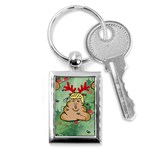 poop reindeer donald trump Key Chain (Rectangle)