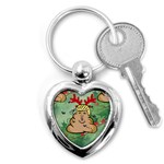 poop reindeer donald trump Key Chain (Heart)