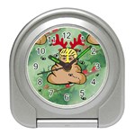 poop reindeer donald trump Travel Alarm Clock