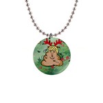 poop reindeer donald trump 1  Button Necklace