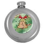 poop reindeer donald trump Hip Flask (5 oz)