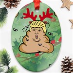 poop reindeer donald trump Oval Ornament (Two Sides)