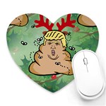 poop reindeer donald trump Heart Mousepad