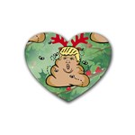 poop reindeer donald trump Rubber Coaster (Heart)