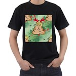 poop reindeer donald trump Men s T-Shirt (Black)