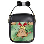 poop reindeer donald trump Girls Sling Bag