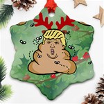 poop reindeer donald trump Snowflake Ornament (Two Sides)