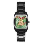 poop reindeer donald trump Stainless Steel Barrel Watch