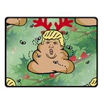 poop reindeer donald trump Double Sided Fleece Blanket (Small)