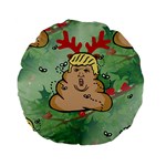 poop reindeer donald trump Standard 15  Premium Flano Round Cushion 