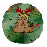 poop reindeer donald trump Large 18  Premium Flano Round Cushion 