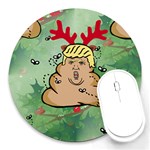 poop reindeer donald trump Round Mousepad