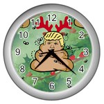 poop reindeer donald trump Wall Clock (Silver)