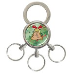 poop reindeer donald trump 3-Ring Key Chain