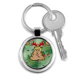 poop reindeer donald trump Key Chain (Round)