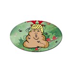 poop reindeer donald trump Sticker (Oval)