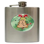 poop reindeer donald trump Hip Flask (6 oz)