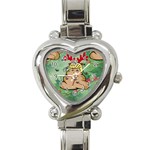 poop reindeer donald trump Heart Italian Charm Watch