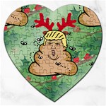 poop reindeer donald trump Jigsaw Puzzle (Heart)