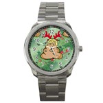 poop reindeer donald trump Sport Metal Watch