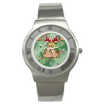 poop reindeer donald trump Stainless Steel Watch