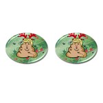 poop reindeer donald trump Cufflinks (Oval)