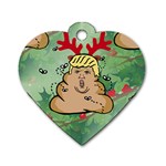 poop reindeer donald trump Dog Tag Heart (Two Sides)