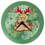 poop reindeer donald trump Color Wall Clock