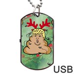 poop reindeer donald trump Dog Tag USB Flash (One Side)