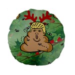 poop reindeer donald trump Standard 15  Premium Round Cushion 