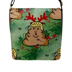 poop reindeer donald trump Flap Closure Messenger Bag (L)