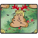 poop reindeer donald trump Double Sided Fleece Blanket (Medium)