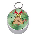 poop reindeer donald trump Silver Compass (Mini)