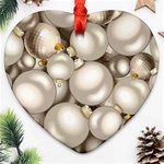 Christmas Silver Ornaments Ornament (Heart)