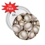 Christmas Silver Ornaments 2.25  Button (10 pack)